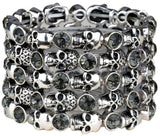 YACQ Skull Skeleton Stretch Cuff Bracelet f