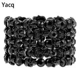YACQ Skull Skeleton Stretch Cuff Bracelet f