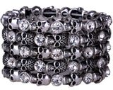 YACQ Skull Skeleton Stretch Cuff Bracelet f