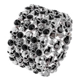 YACQ Skull Skeleton Stretch Cuff Bracelet f