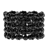YACQ Skull Skeleton Stretch Cuff Bracelet f