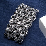 YACQ Skull Skeleton Stretch Cuff Bracelet f