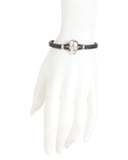 Matteo Silver Skull Leather Bracelet