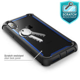 iPhone X Rugged Clear Bumper Case (Blue)