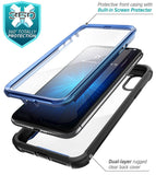 iPhone X Rugged Clear Bumper Case (Blue)