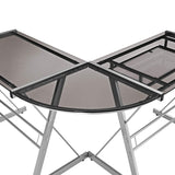 Computer L Shaped Desk Glass Top