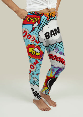 Leggings with Comic Speech Bubbles