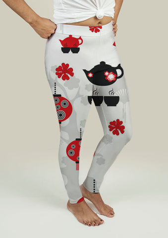 Leggings with East Tea Time Pattern