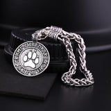 my shape Dog Paw Pendant Norse Runes Viking Jewelry Talisman for Mens Bracelets Slavic Pawprint Women Fashion Bangles