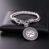 my shape Dog Paw Pendant Norse Runes Viking Jewelry Talisman for Mens Bracelets Slavic Pawprint Women Fashion Bangles