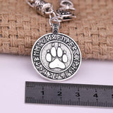my shape Dog Paw Pendant Norse Runes Viking Jewelry Talisman for Mens Bracelets Slavic Pawprint Women Fashion Bangles