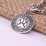 my shape Dog Paw Pendant Norse Runes Viking Jewelry Talisman for Mens Bracelets Slavic Pawprint Women Fashion Bangles