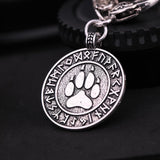 my shape Dog Paw Pendant Norse Runes Viking Jewelry Talisman for Mens Bracelets Slavic Pawprint Women Fashion Bangles