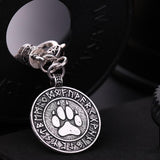 my shape Dog Paw Pendant Norse Runes Viking Jewelry Talisman for Mens Bracelets Slavic Pawprint Women Fashion Bangles