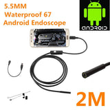 Waterproof HD 5M/7mm Endoscope Lens Mini USB Inspection Camera with 6 LED Lights Borescope for Android Smartphone/PC/
