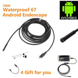 Waterproof HD 5M/7mm Endoscope Lens Mini USB Inspection Camera with 6 LED Lights Borescope for Android Smartphone/PC/