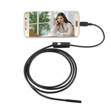 Waterproof HD 5M/7mm Endoscope Lens Mini USB Inspection Camera with 6 LED Lights Borescope for Android Smartphone/PC/