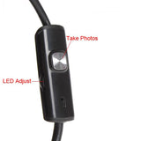 Waterproof HD 5M/7mm Endoscope Lens Mini USB Inspection Camera with 6 LED Lights Borescope for Android Smartphone/PC/