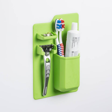 A Silicone Shower Organizer That Sticks To Your Wall