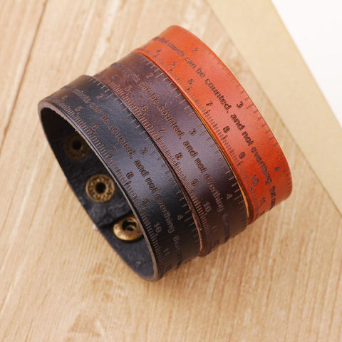 EDC Leather Ruler Bracelet