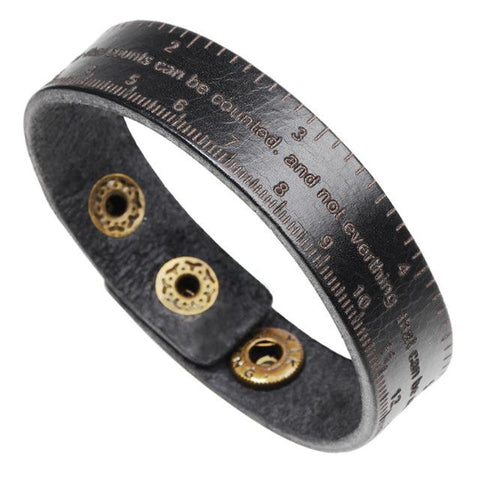 EDC Leather Ruler Bracelet
