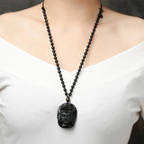 Buddhist Black Obsidian Necklace