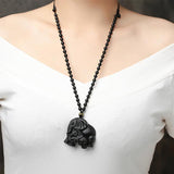 Buddhist Black Obsidian Necklace