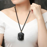 Buddhist Black Obsidian Necklace
