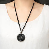 Buddhist Black Obsidian Necklace